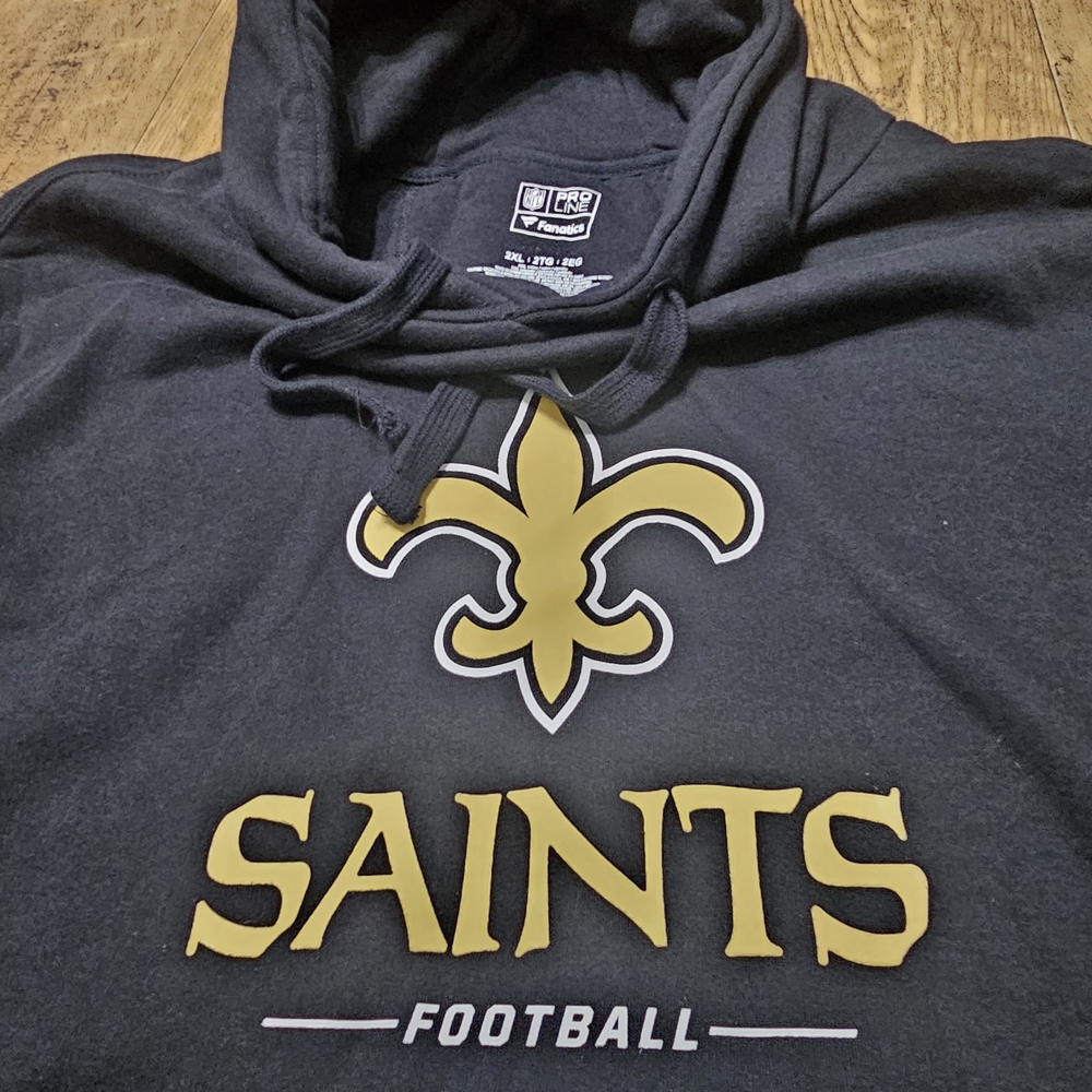 NFL Saints New Orleans Hoddie Sweater Pro Line Hoodie 2XL Black Mens - Picture 6 of 11